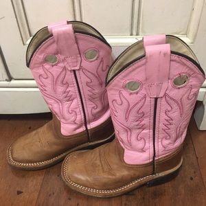 Girls old west pink cowboy boots